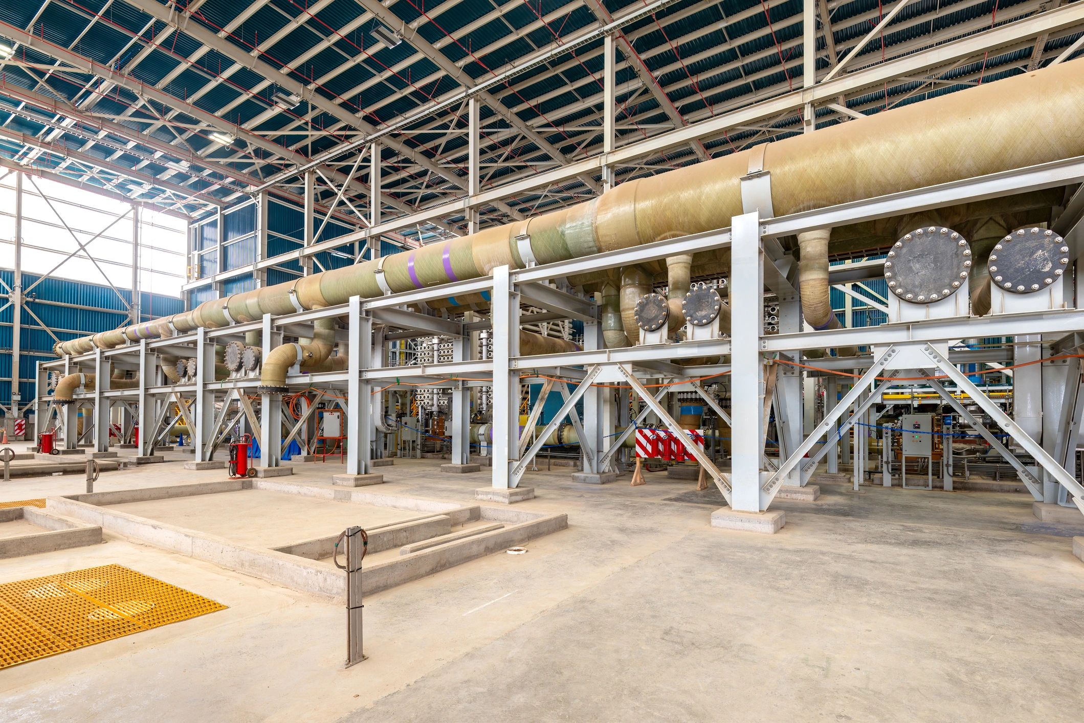 Industrial plant representing inspection and technical quality processes